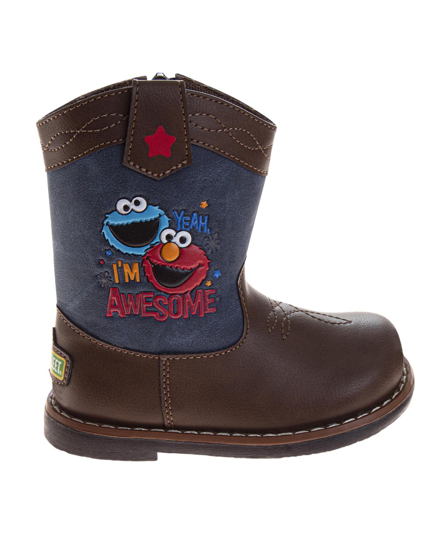 Ботинки Sesame Street Elmo Cowboy Boots ( 2 to 8) Western Pull-On Boots для мальчиков, цвет: Коричневый — фото 2