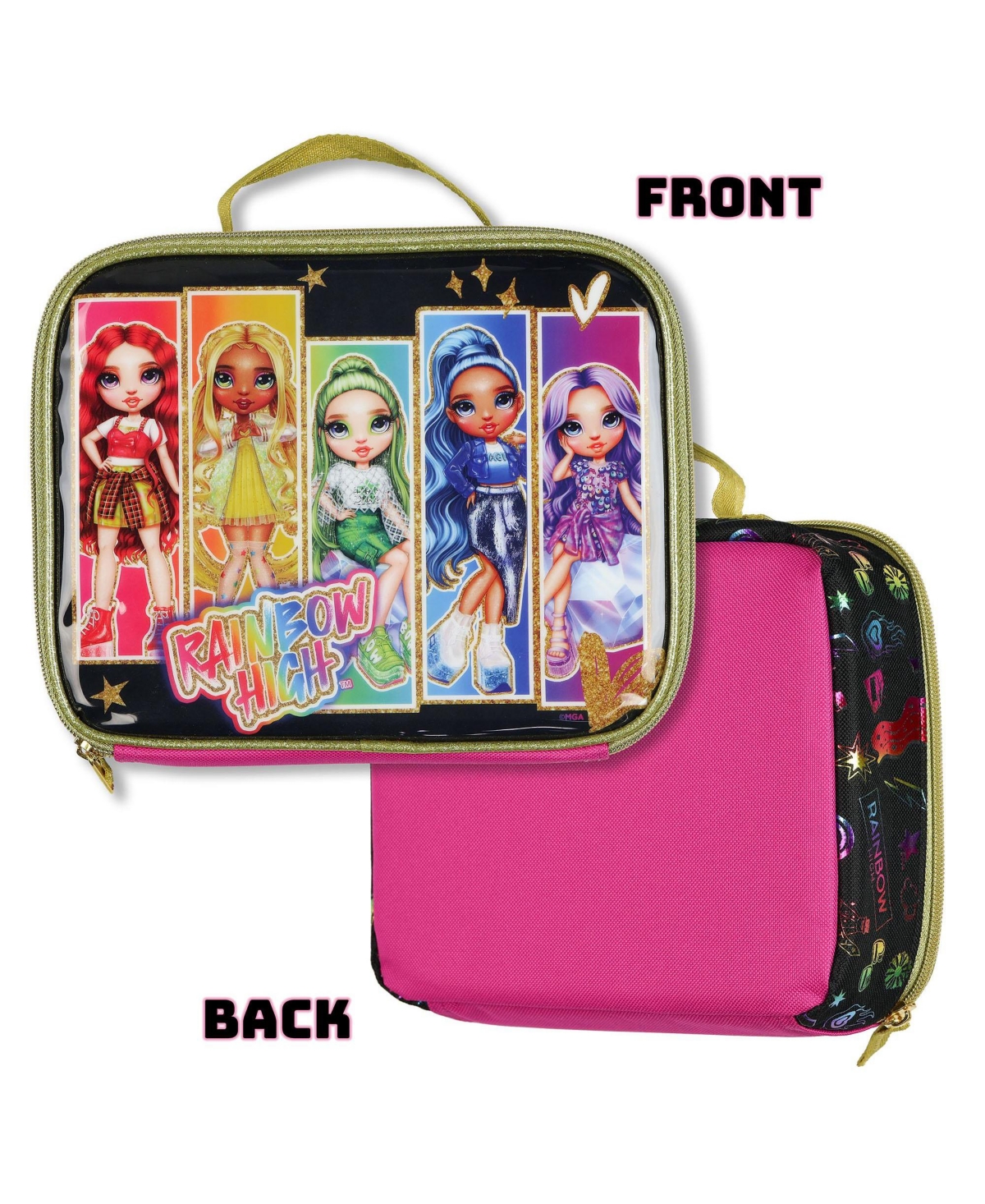 Intimo Rainbow High Backpack 16 Inch Color Us Besties 5 Piece Set with Detachable Lunchbox