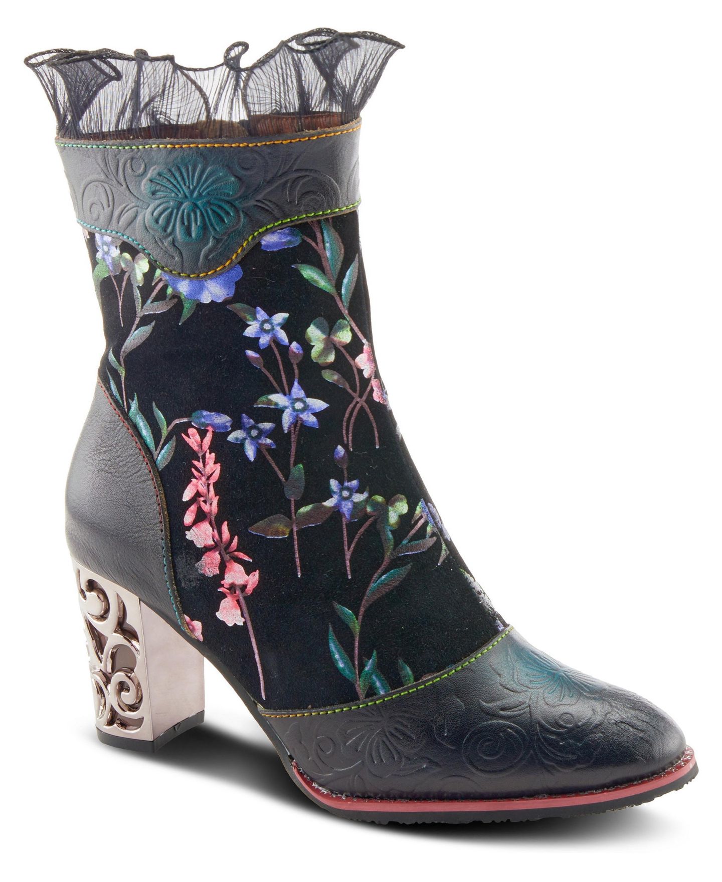 Женские ботинки L'Artiste Gaga Mid-Calf Boots with Side Zipper, цвет: Чёрный разноцветный — фото 1