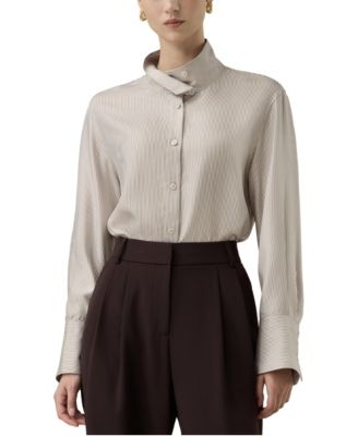 Women's Milano Silk Oversized Stand Collar Shirt