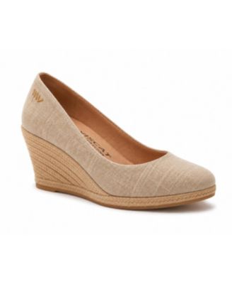 Women's Roses Canvas V Cut Espadrille Wedges Slip on
