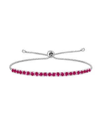 Lab-Grown Opal (1-3/4 ct. t.w.) Bolo Bracelet in Sterling Silver (Also available in Lab-Grown Ruby, Emerald, Pink Sapphire, and White Sapphire)