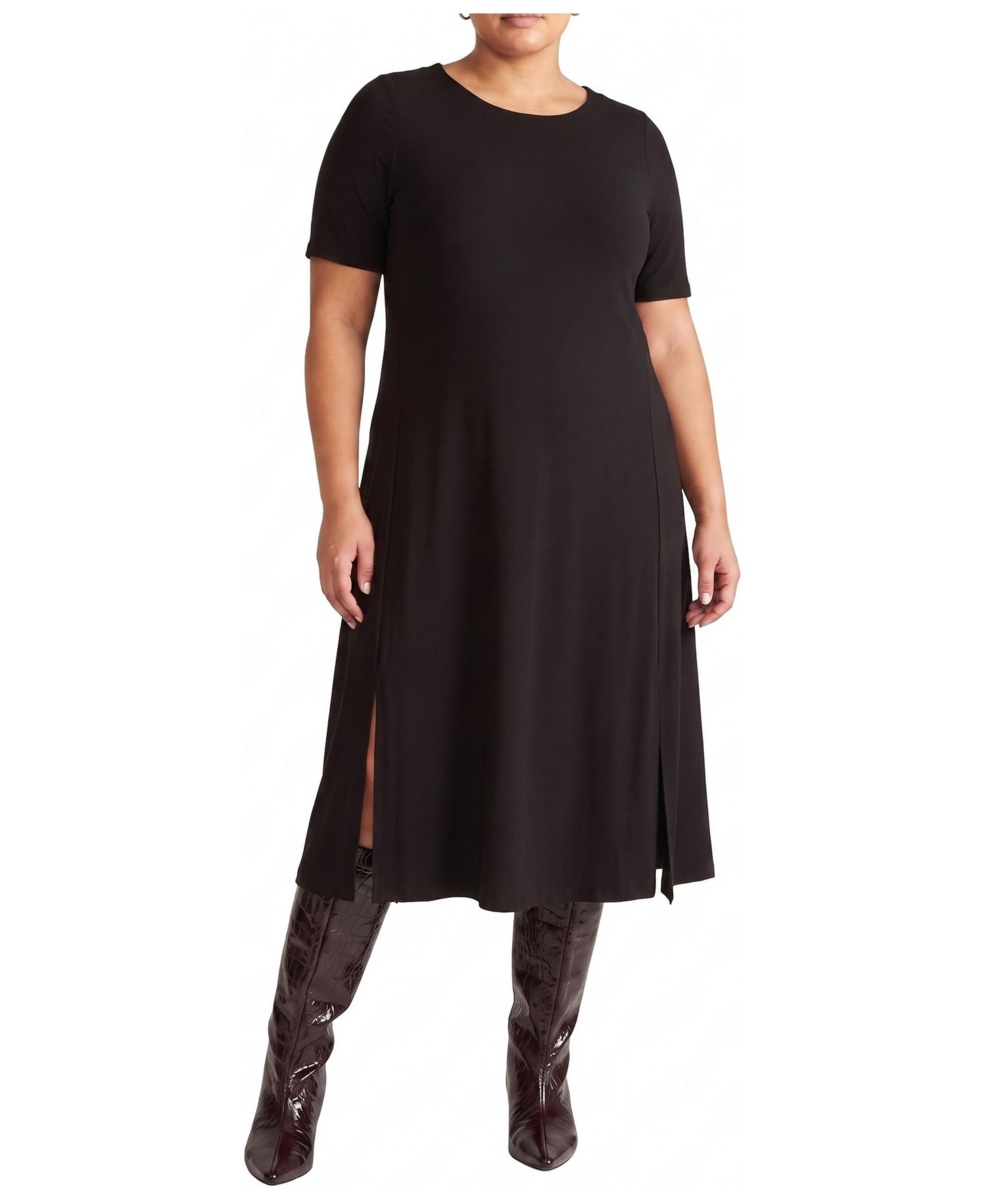 Women's Plus Size Serena Boatneck Divine Jersey Dress