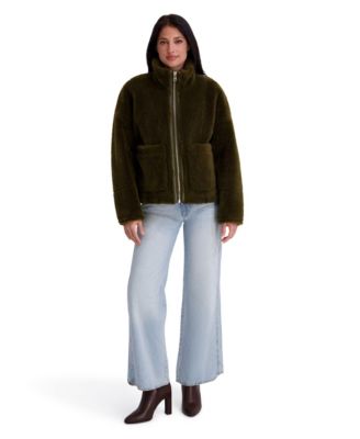 Women's Faux Fur Funnel Neck Short Jacket