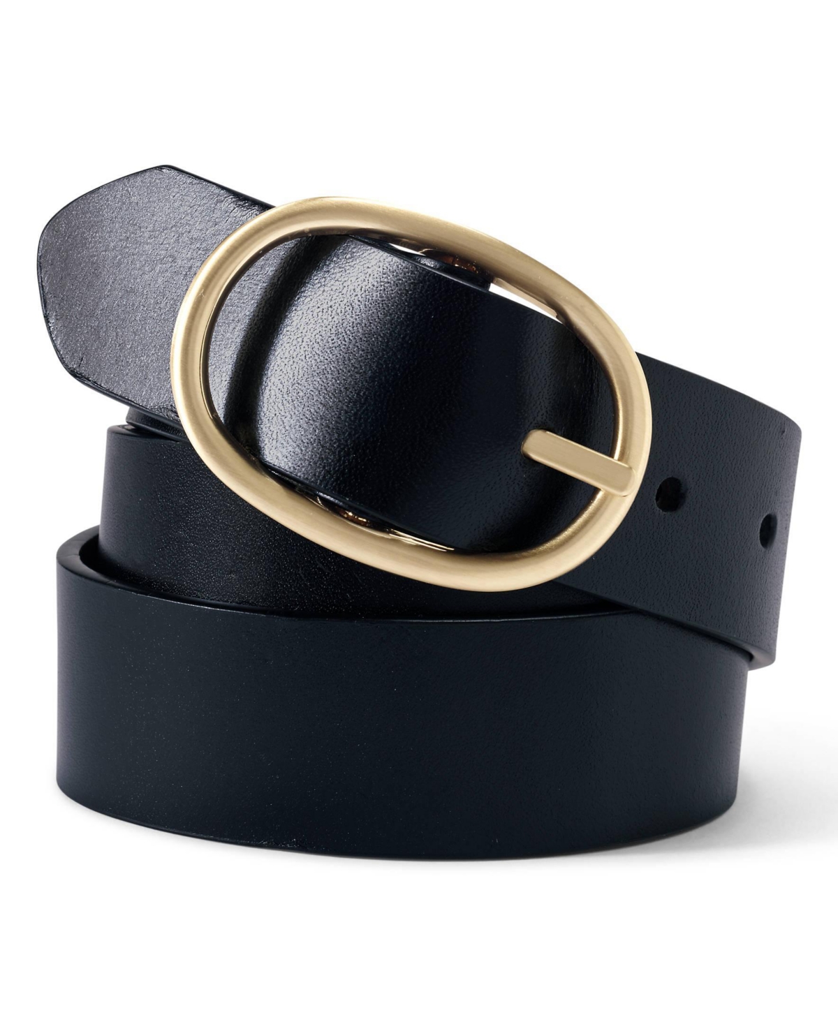 Lands' End Women's Plus Size Reversible Belt - Black/dark brown