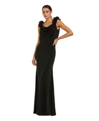 Women's One-Shoulder Mermaid 3D-Flower Gown