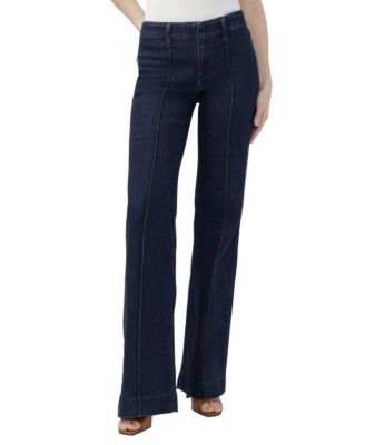 Women's Suki Wide-Leg Mid-Rise Cotton-Blend Jeans