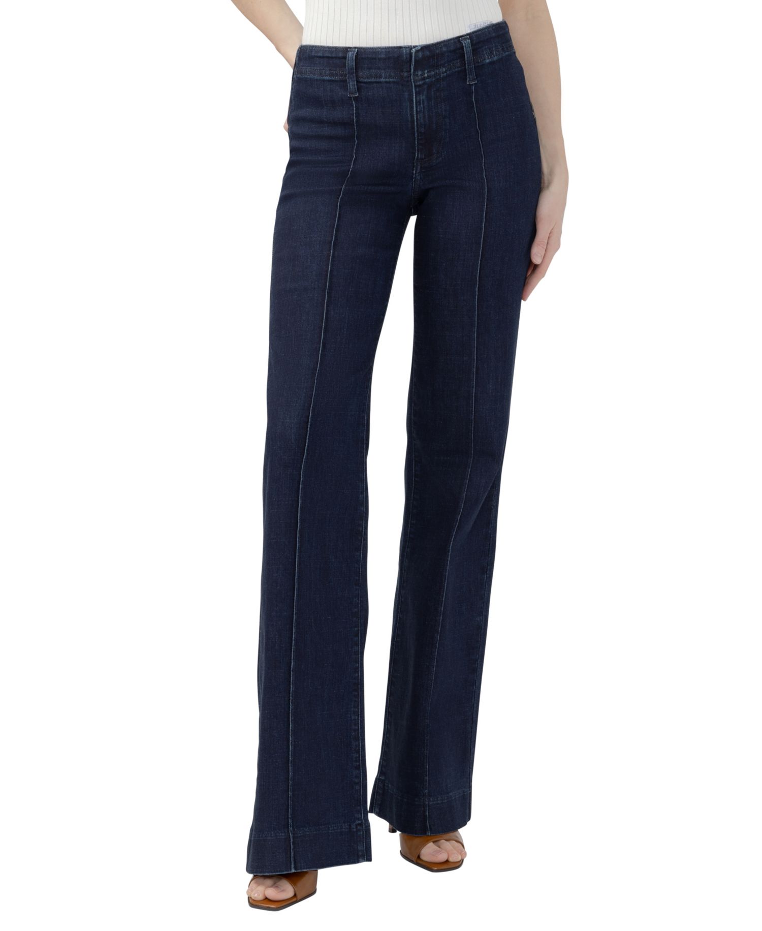 Women's Suki Wide-Leg Mid-Rise Cotton-Blend Jeans