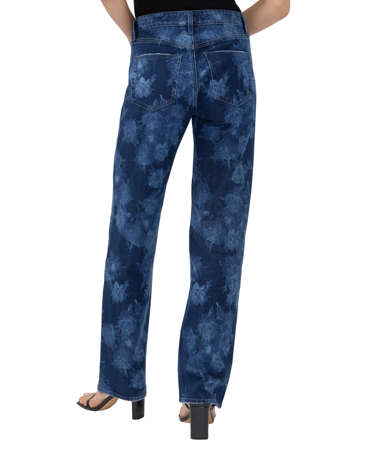 Silver Jeans Co. Women's Avery High-Rise Straight-Leg Floral