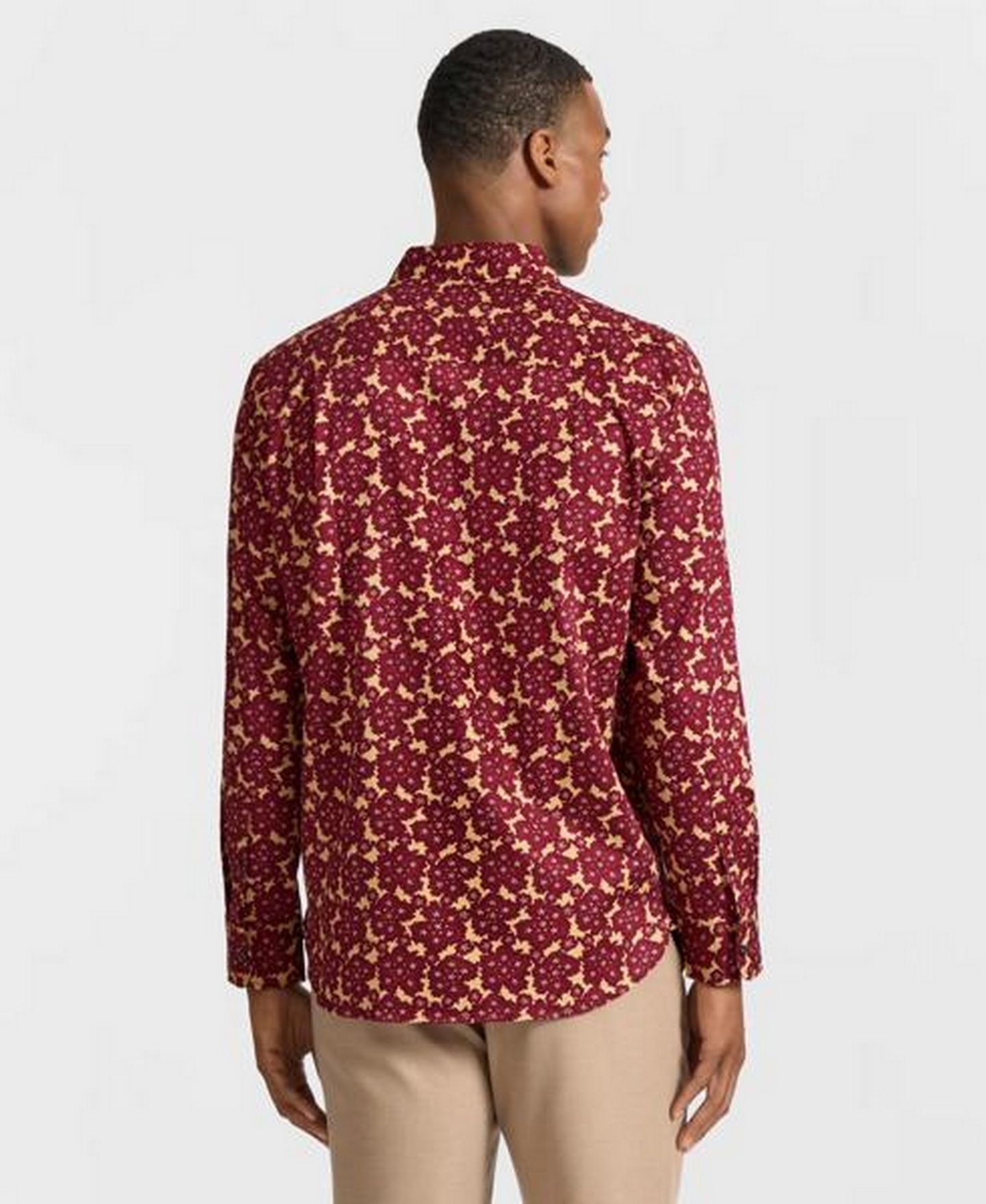 Мужская рубашка Ted by Ted Baker Lancaster Printed Classic-Fit, цвет: Красный — фото 4
