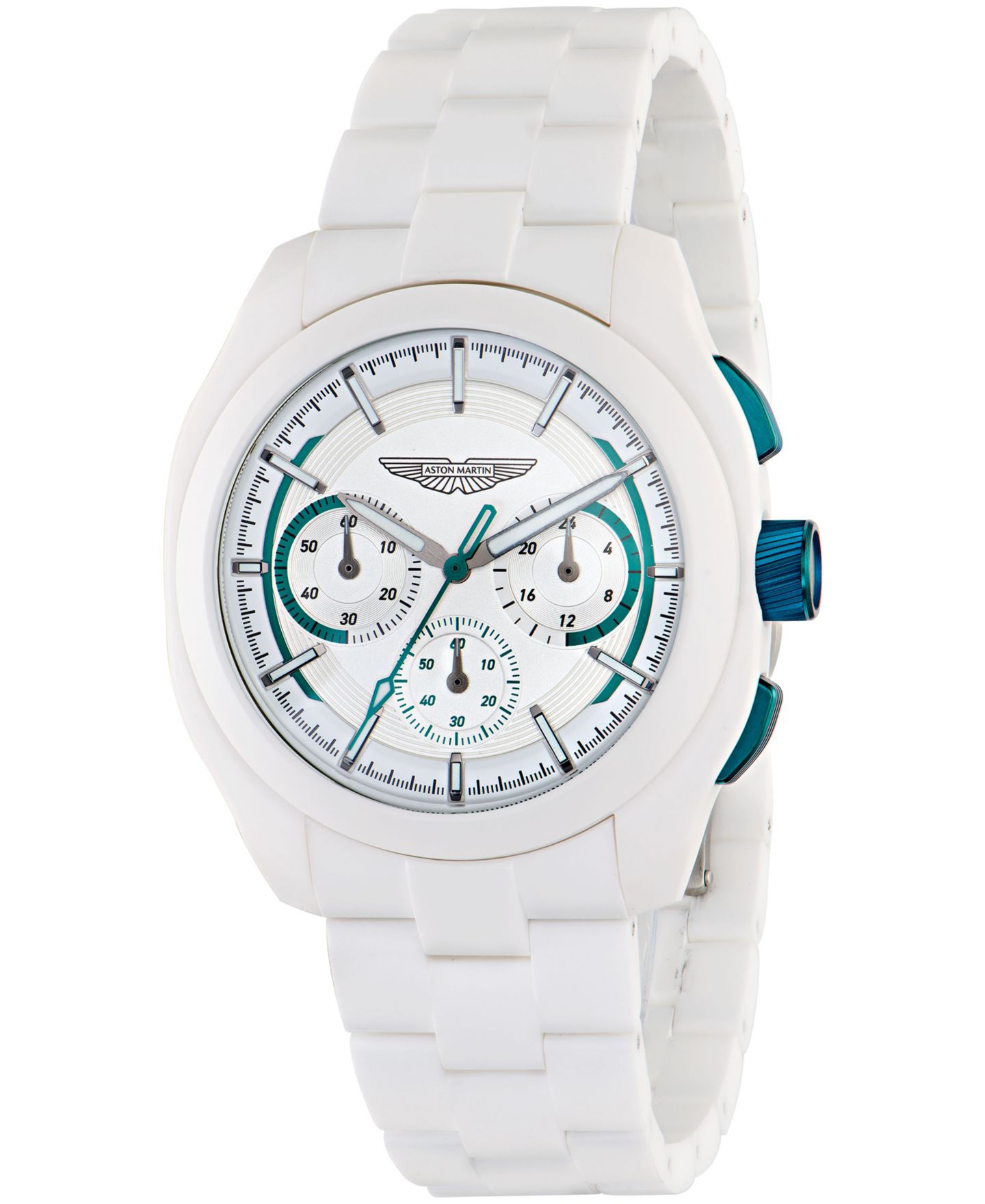 Мужские часы Aston Martin Quartz Three-Hand White Ceramic Bracelet Watch 42mm — фото 2