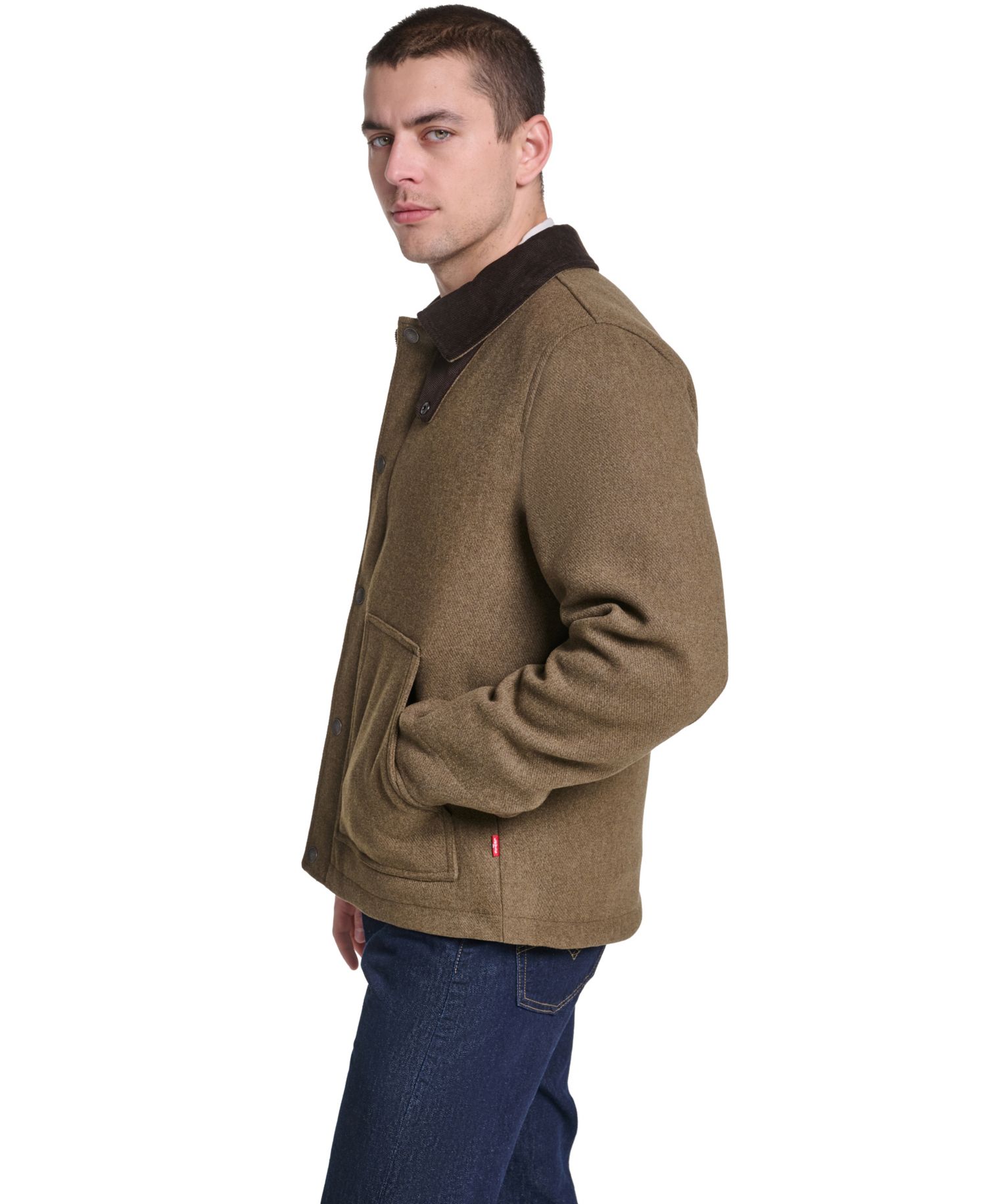 Men's Wool Blend Cord Collar Depot Jacket