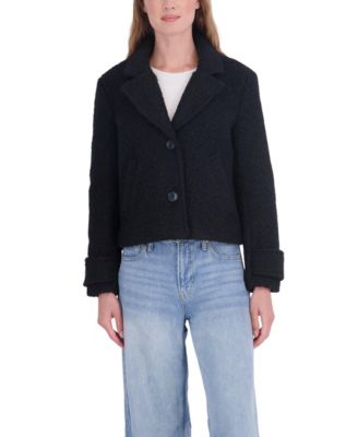 Women's Short Single-Breasted Boucle Coat