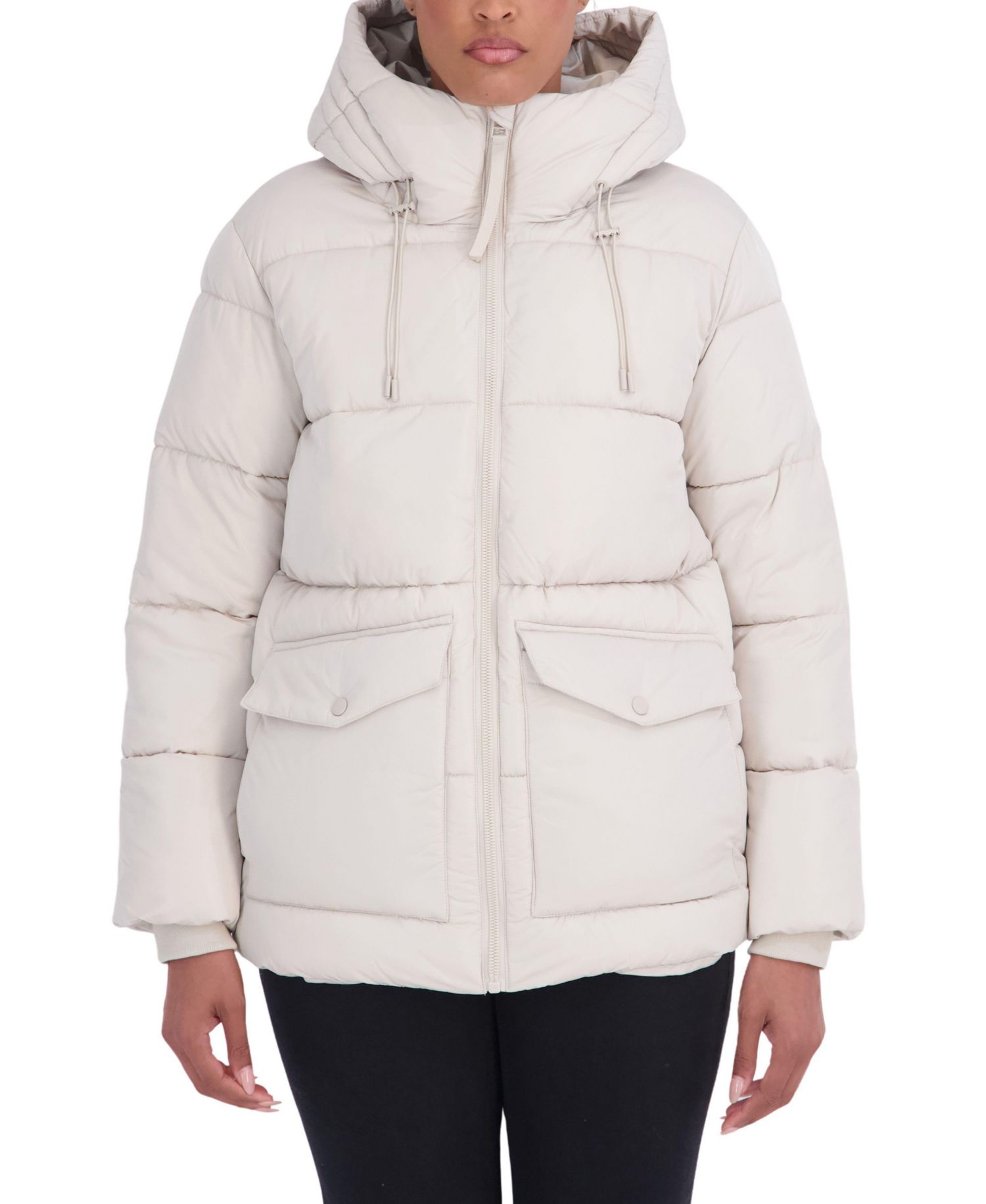 Women's Hooded Puffer Mid-Length Coat
