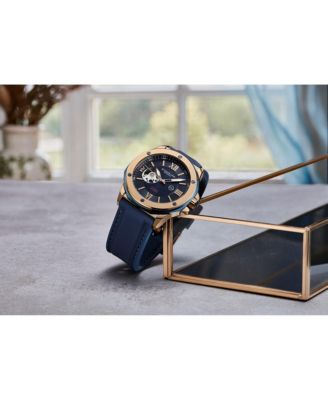 Edwardian 4018 Men s Automatic Skeleton Watch - 44mm Stainless Steel Case, Skeleton Dial, Silicone Strap thumbnail 8