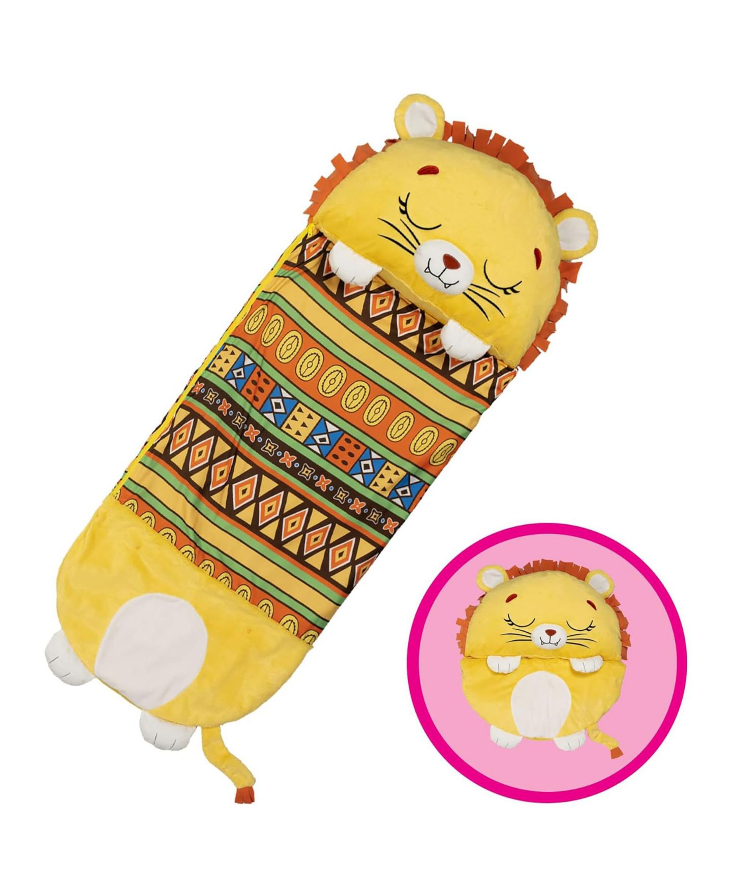 Детские мягкие игрушки Happy Nappers Lion Lex Large 2-in-1 Pillow and Sleepy Sack — фото 2