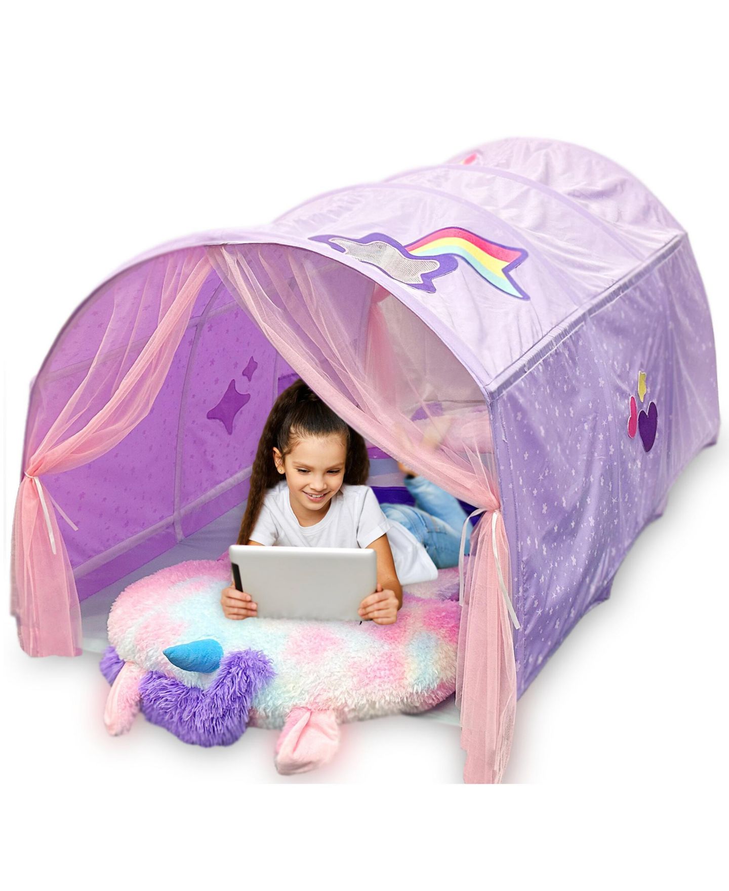 Детские мягкие игрушки Happy Nappers Rainbow Unicorn Large 2-In-1 Pillow and Sleepy Sack — фото 9