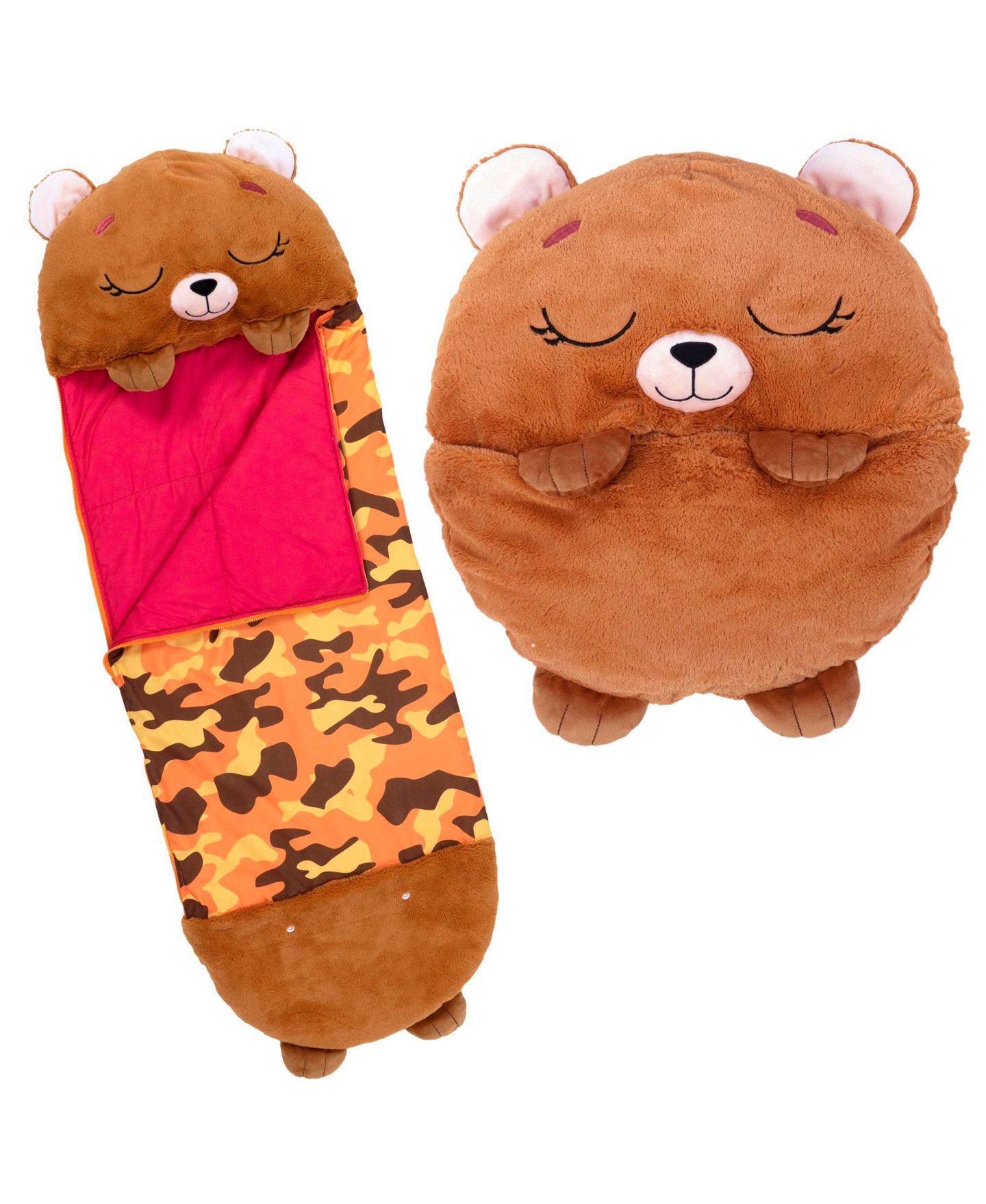 Детская мягкая игрушка Happy Nappers Benny the Bear Medium 2-in-1 Weighted Plush — фото 2