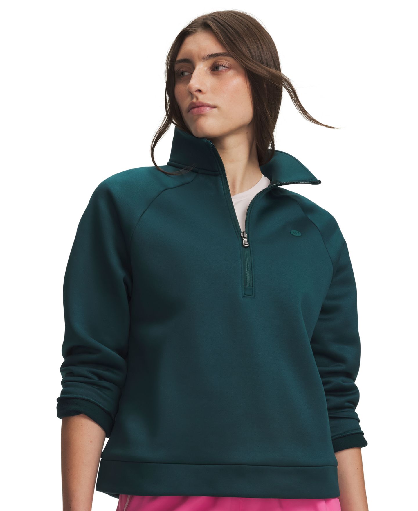 Женский свитшот Under Armour Fleece Zipper, цвет: Зелёный — фото 4