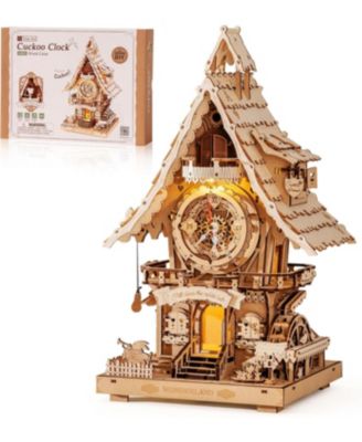 3D Wooden Puzzles for Adults-Cuckoo Clock Wooden Models for Adults to Build-435 Piece Model Kit Gift for Craft Enthusiast Model Building Set