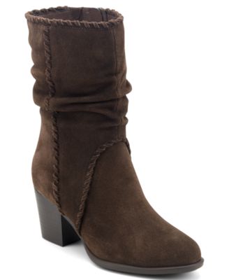 Women's Venla Suede Slouch Whipstitch Block Heel Boots