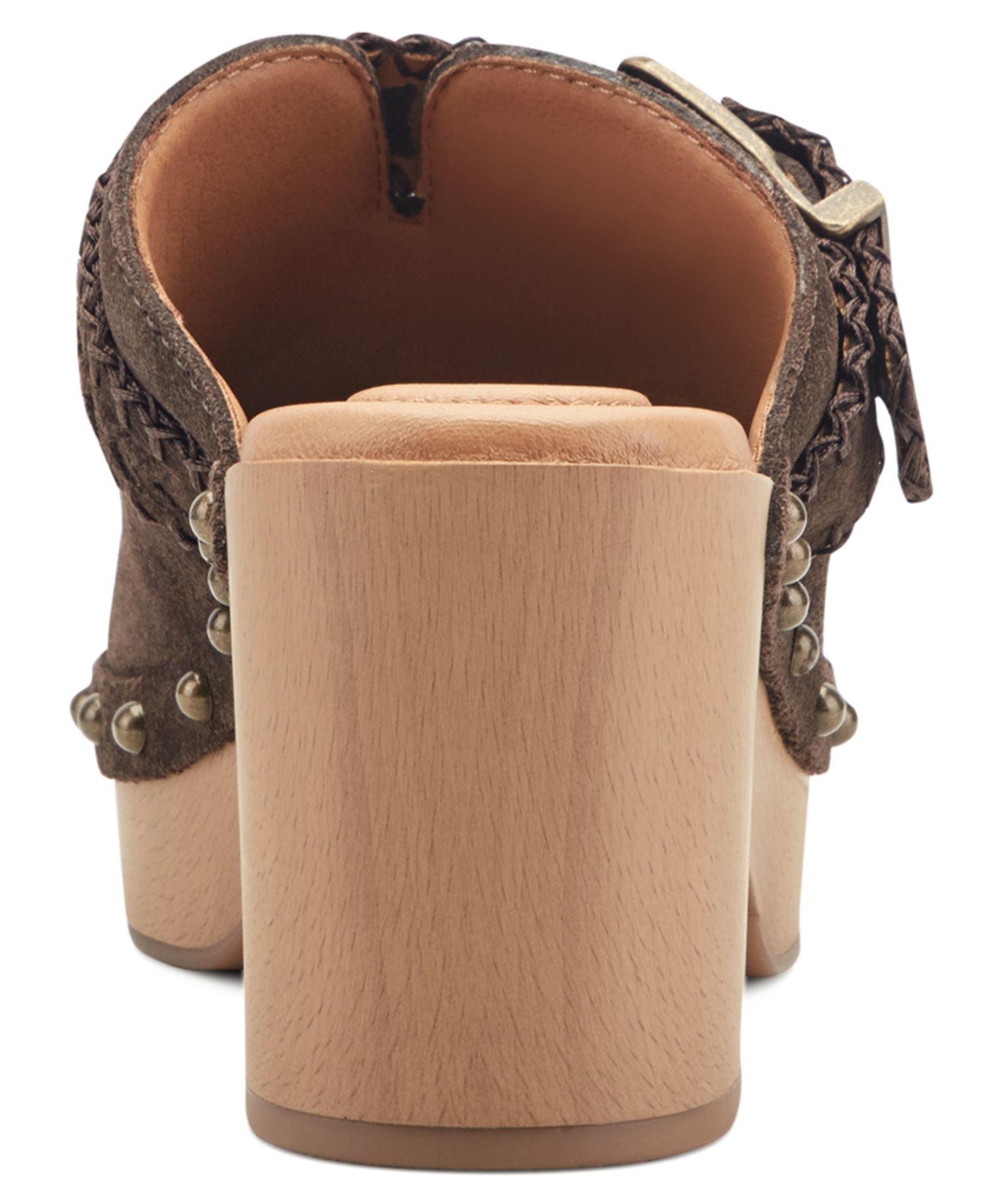 Women's Gilly Suede Studded Block Heel Clogs