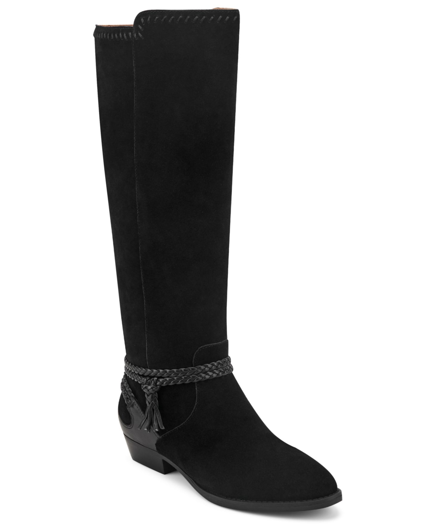 Женские ботинки Earth Perla Tall Suede Riding, цвет: Чёрный замшевый — фото 1