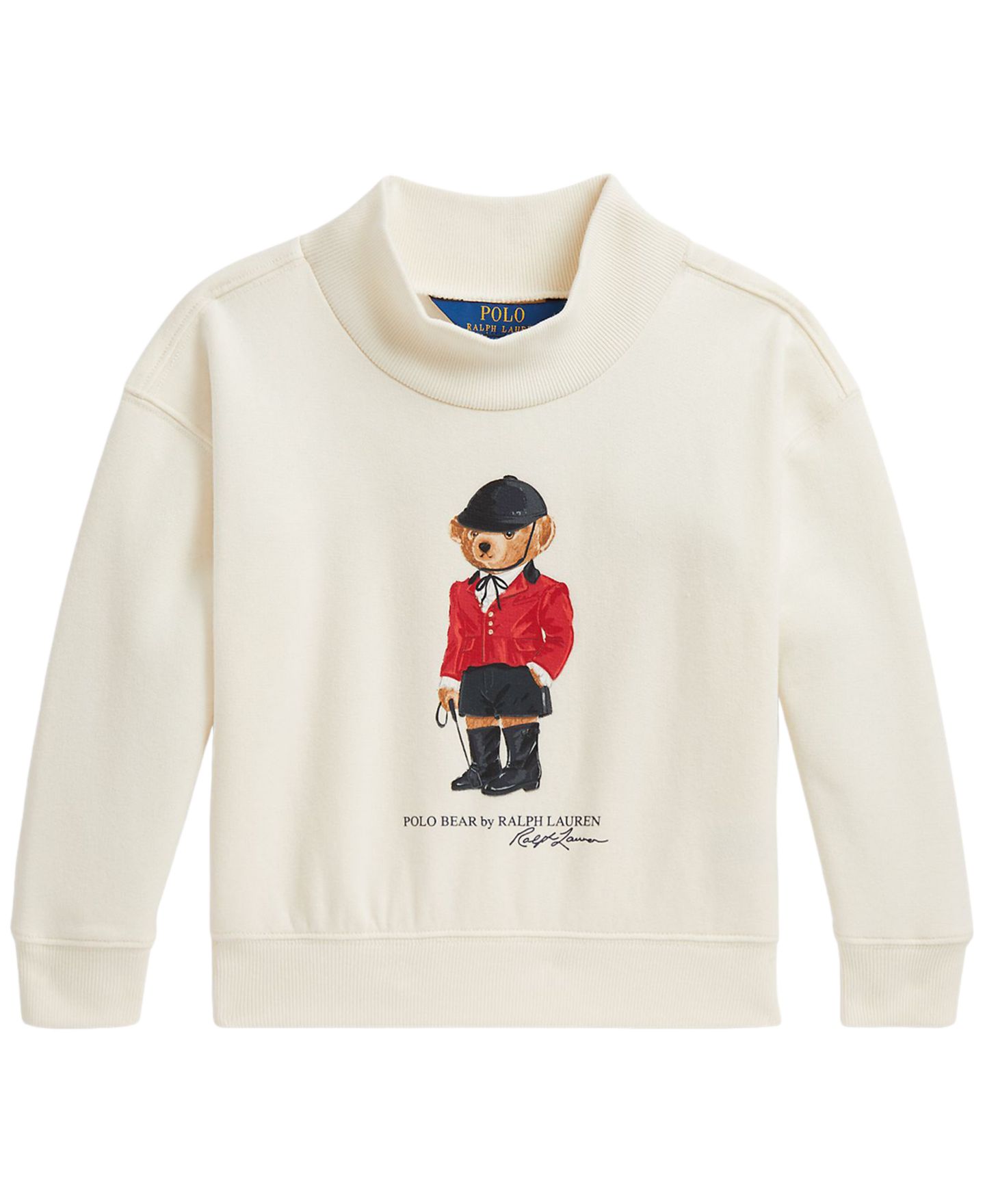 Детский флисовый свитшот Polo Ralph Lauren Polo Bear прямого кроя, 2T-6X, цвет: Кремовый — фото 1