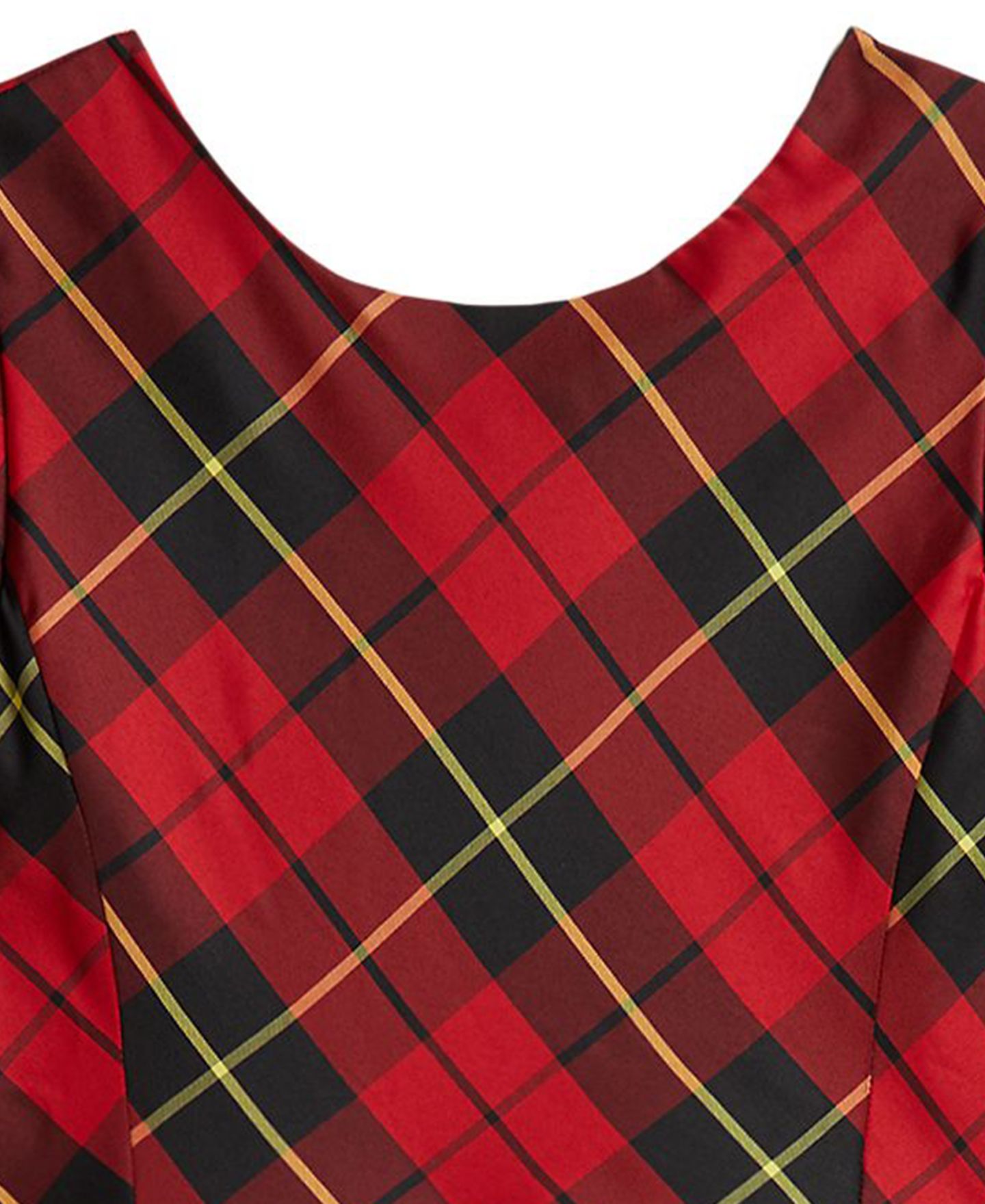 Платье Polo Ralph Lauren Plaid Short-Sleeve Taffeta для девочек, цвет: Красный / Чёрный разноцветный клетчатый — фото 4