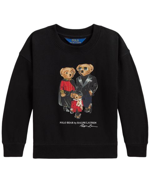 Толстовки Polo Ralph Lauren Polo Bear Family Graphic Sweatshirt для девочек, цвет: Чёрный