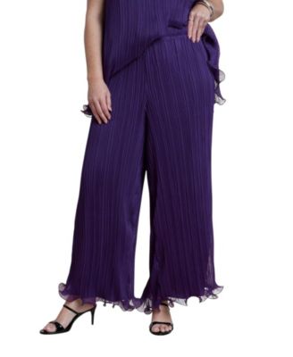 Plus Size High-Rise Wide-Leg Plisse Pant