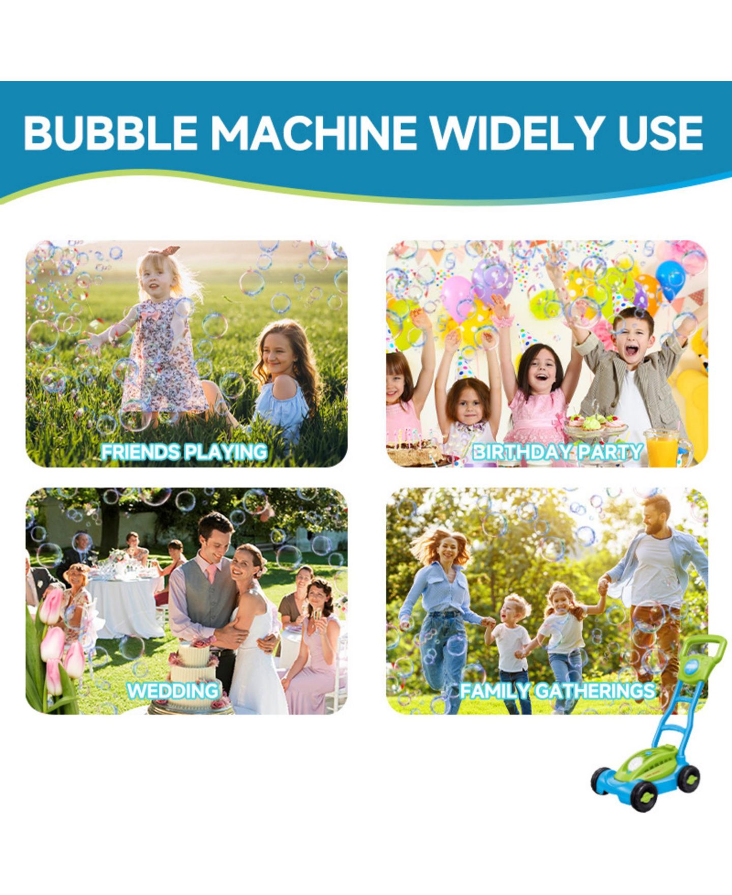 Детская игрушка Easy Playhouse Lawn Mower Bubble Machine, Automatic & Leakproof, Ages 3+, цвет: Open Miscellaneous — фото 7