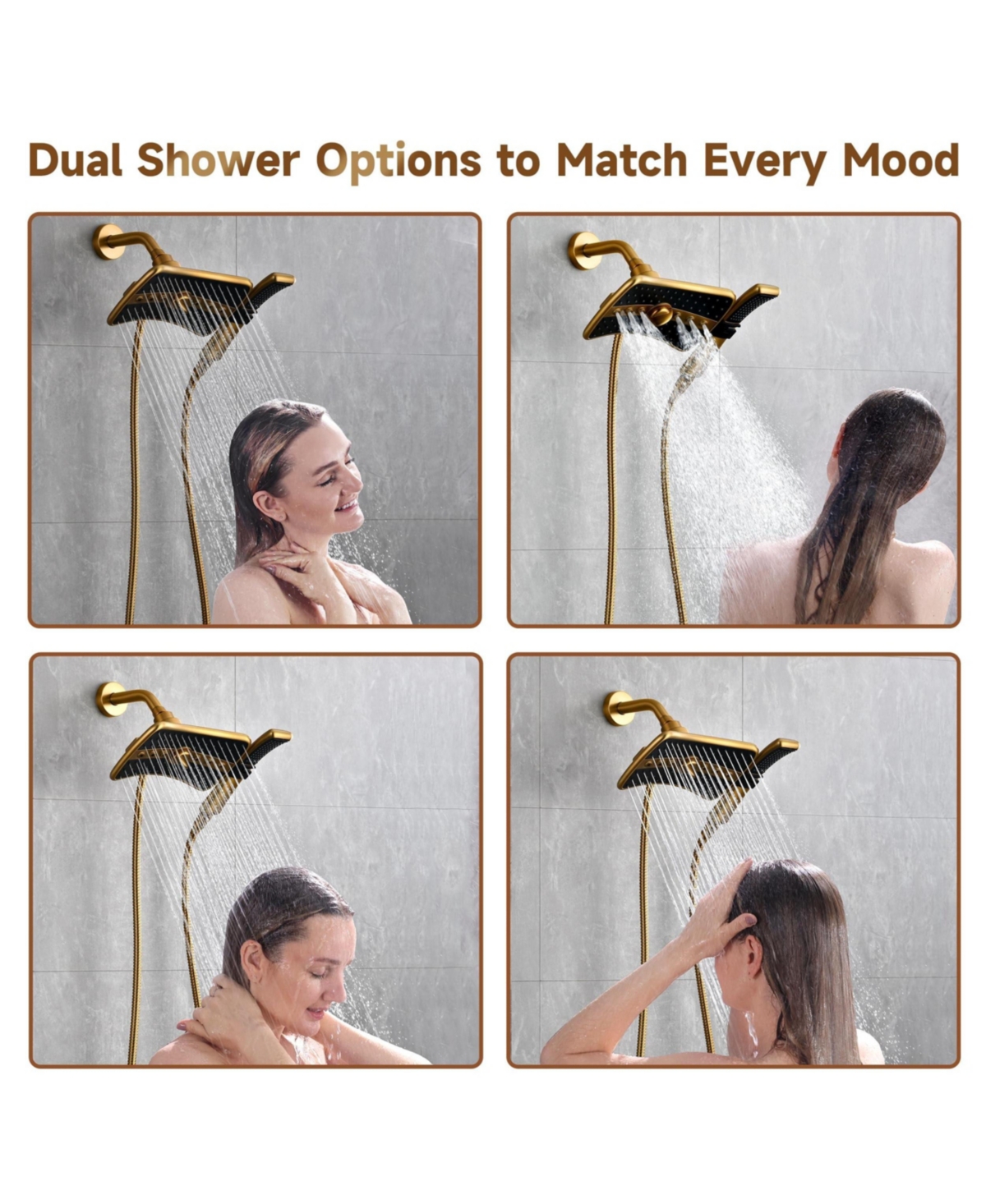 Cyqbd 1.8 Gallon Dual Shower Head Handheld High Rainfall Stainless Steel Hose