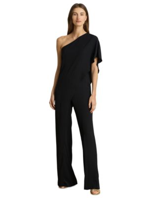 Women's Cape Georgette One-Shoulder Jumpsuit
