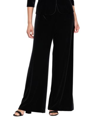 Women's Palazzo Wide-Leg Velvet Pants