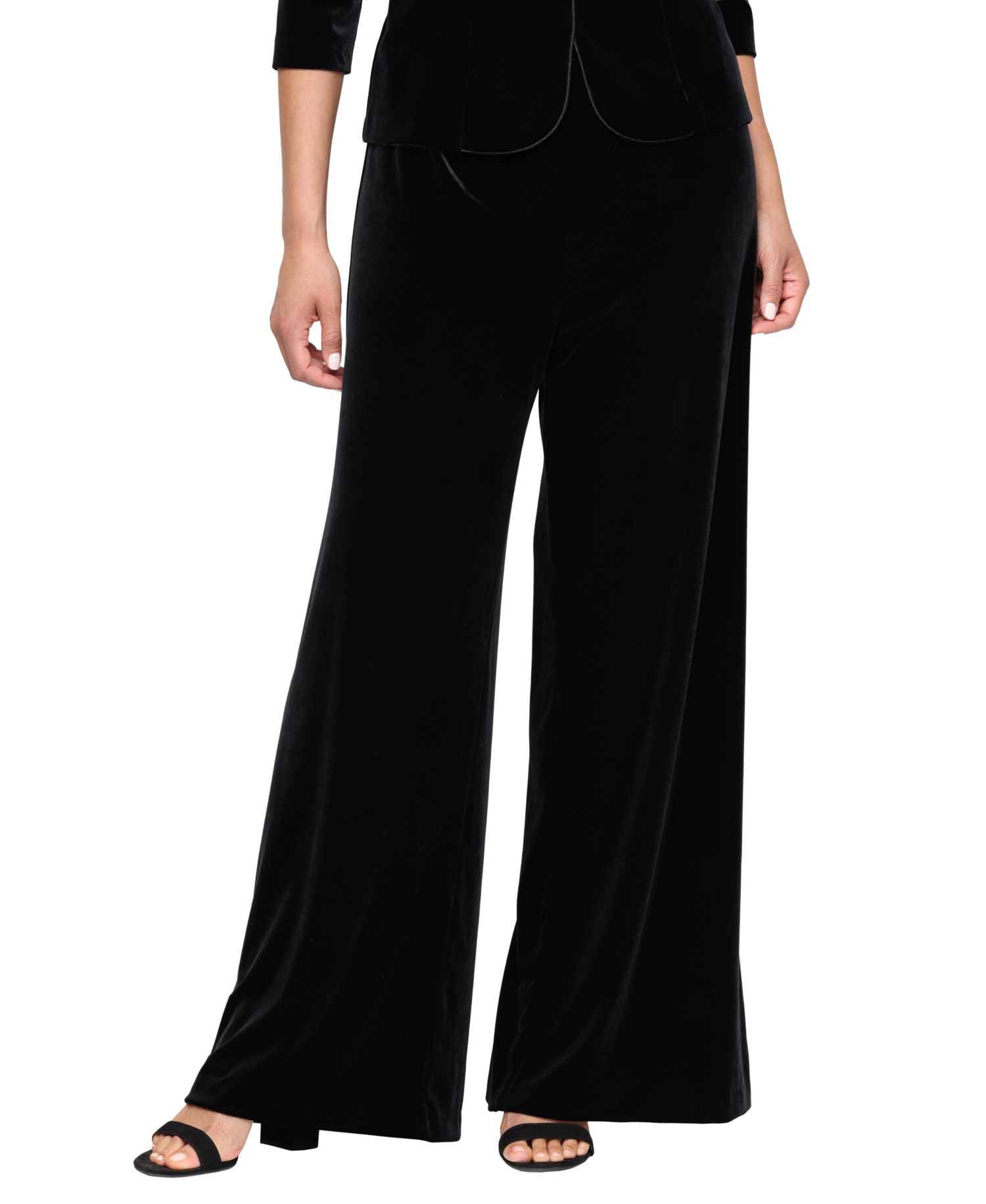 Women's Palazzo Wide-Leg Velvet Pants