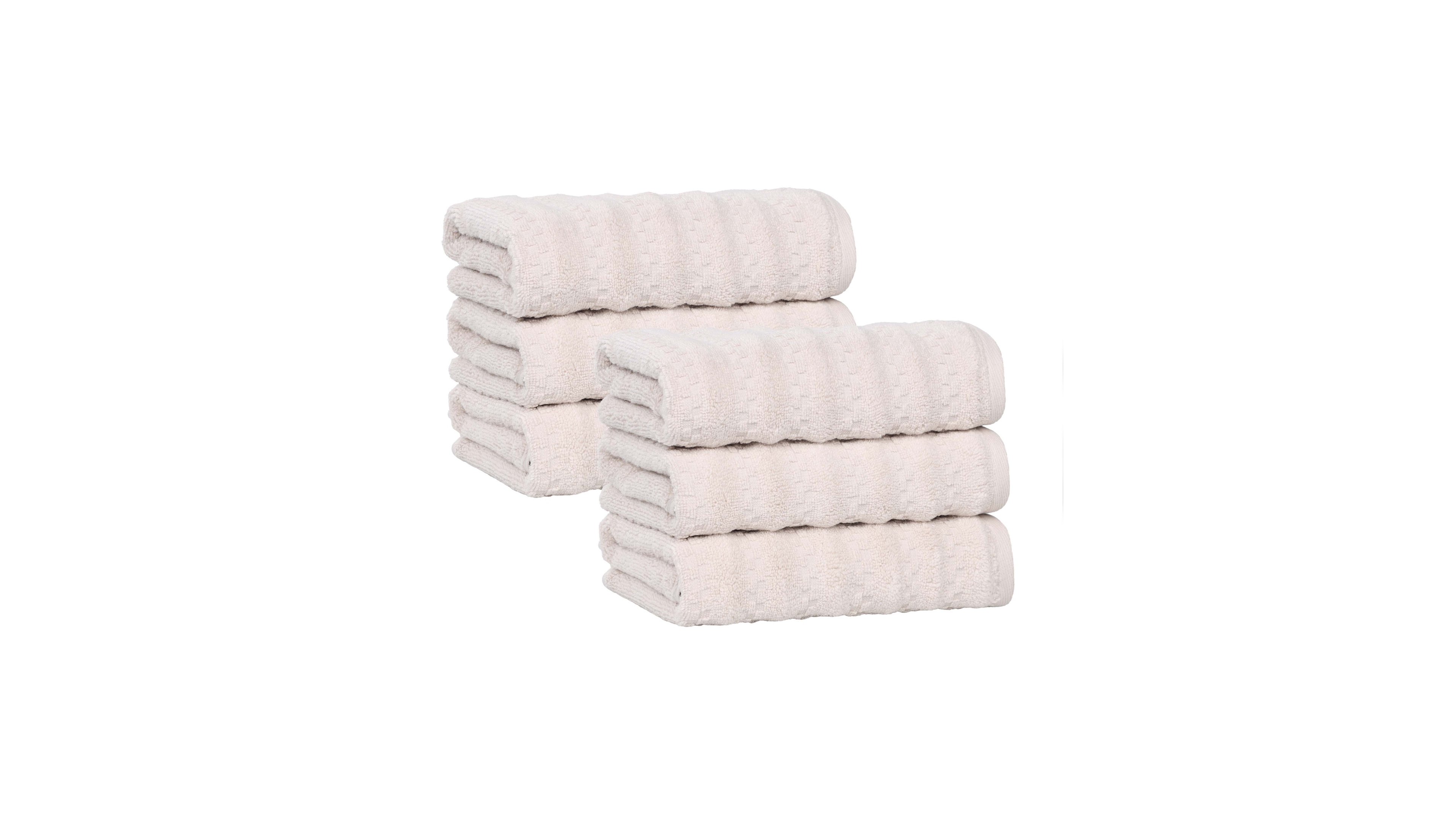 Superior Zuma Zero Twist Cotton Absorbent Quick Dry Soft 6-Piece Hand Towels Set