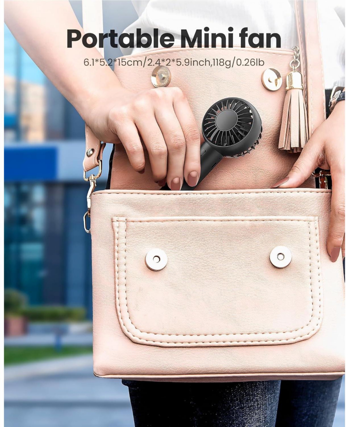 Gaiatop Mini Portable Fan, Small and Powerful, Cute Design 3 Speed Personal Handheld fan and Desktop with Base