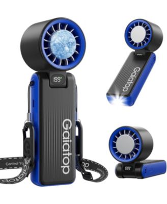 Portable Handheld Turbo Fan with Ice Cooler, 6000mAh 32H Cooling Fan Portable, 199 Speeds Personal Fans