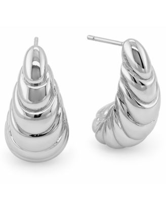 Silver, Gold Plated Brass Textured Earring