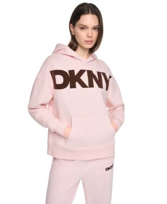 Women's Flocked Logo Relaxed-Fit Hoodie