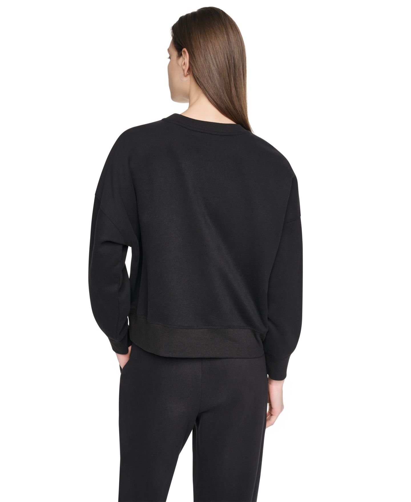 Женская толстовка DKNY Sport Oversized Graphic Blouson-Sleeve Pullover, цвет: Чёрный — фото 4