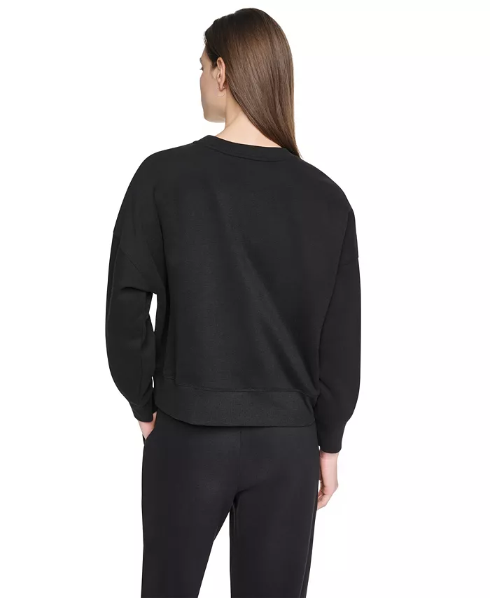 Women's Oversized Graphic Blouson-Sleeve Pullover Sweatshirt - thumbnail 4