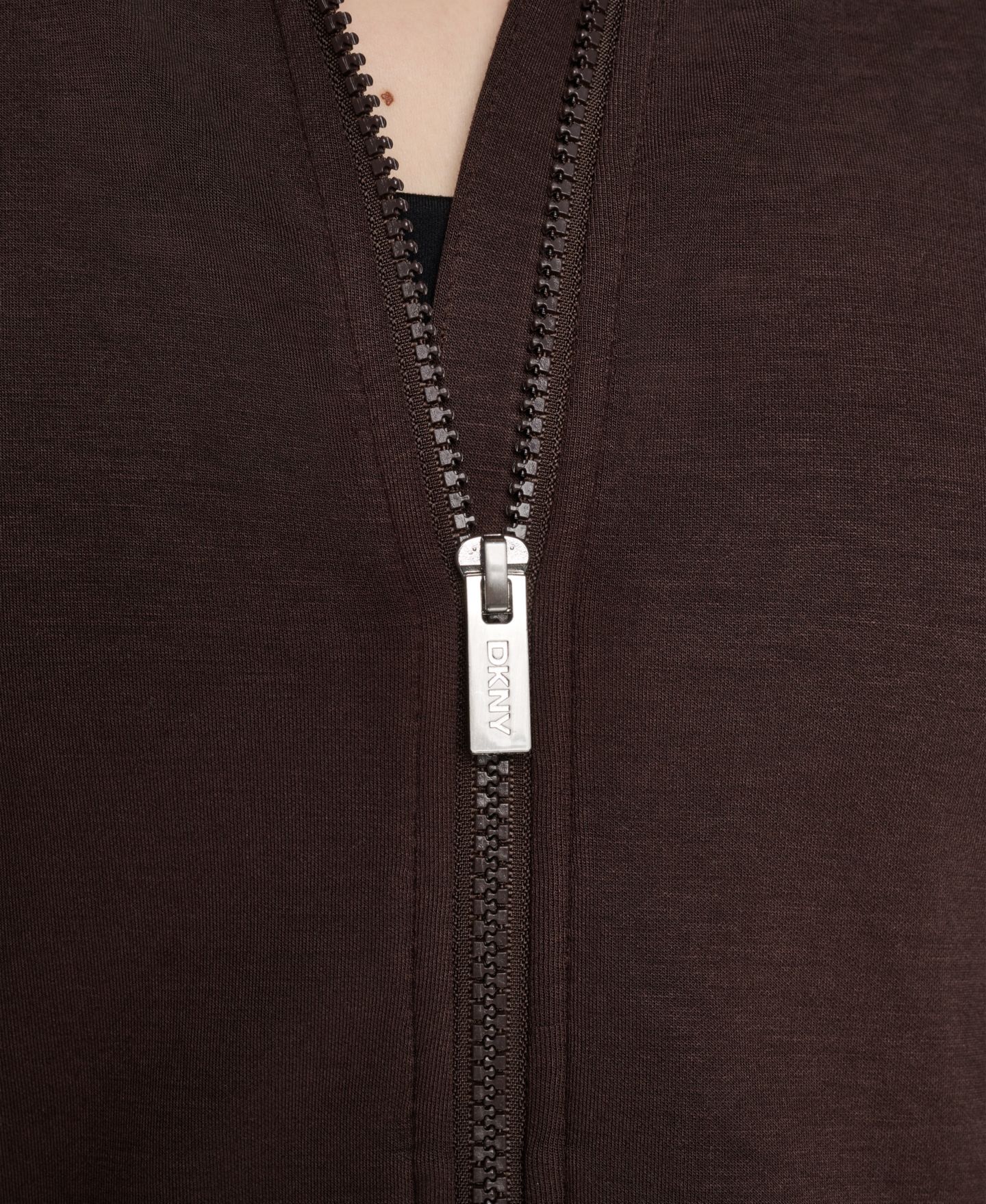 Женская куртка DKNY Sport Side Stripe Scuba Full Zip, цвет: Чёрный / Сливочный — фото 15