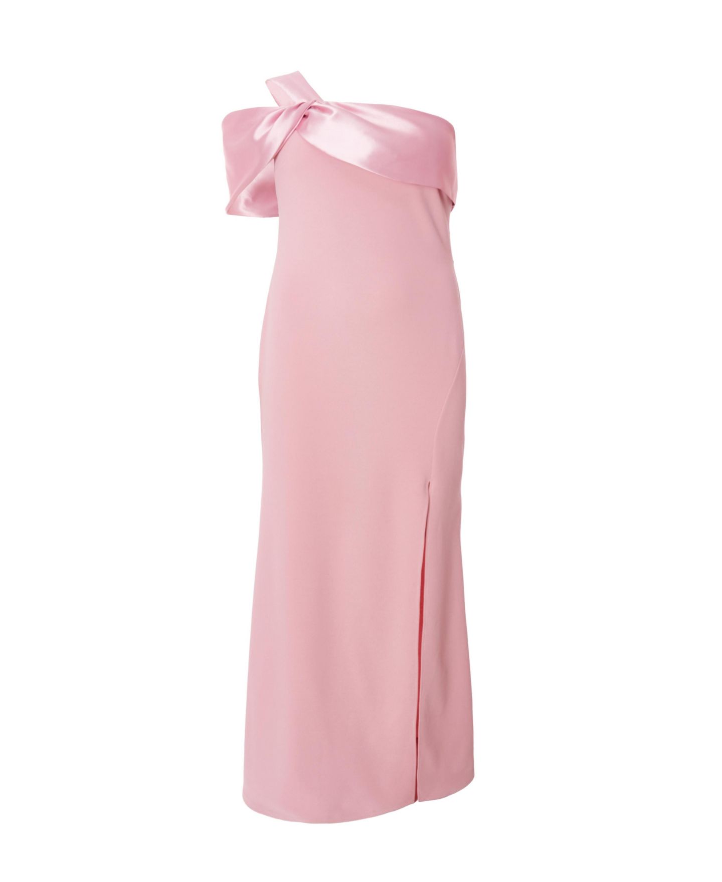 Женское платье QUIZ Satin One Shoulder Maxi, цвет: Пудровый — фото 2