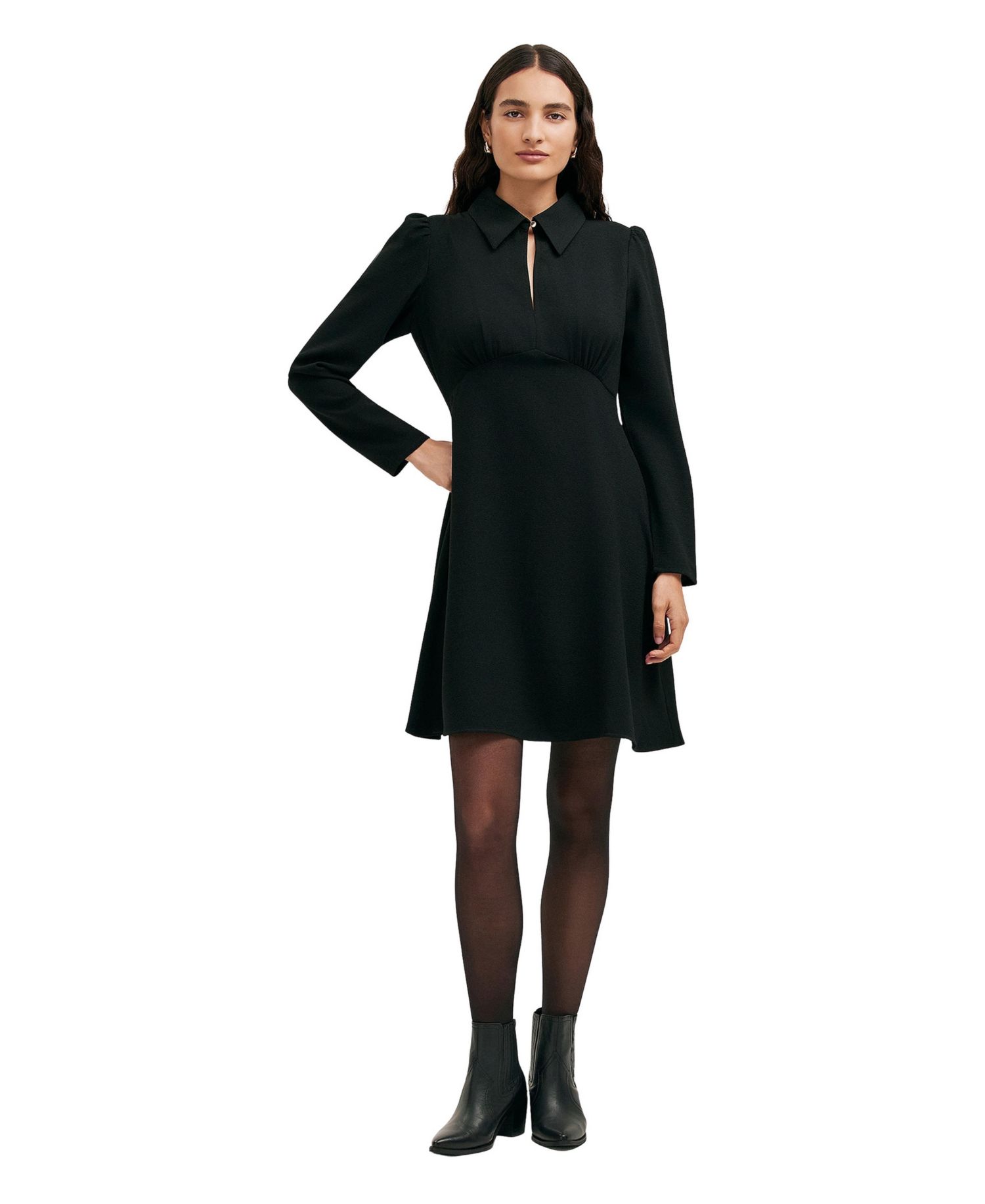 Women's Sabine Long-Sleeve Collared A-Line Dress