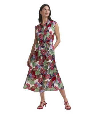 Women's Alida Floral-Print Collared Midi Shirt Dress