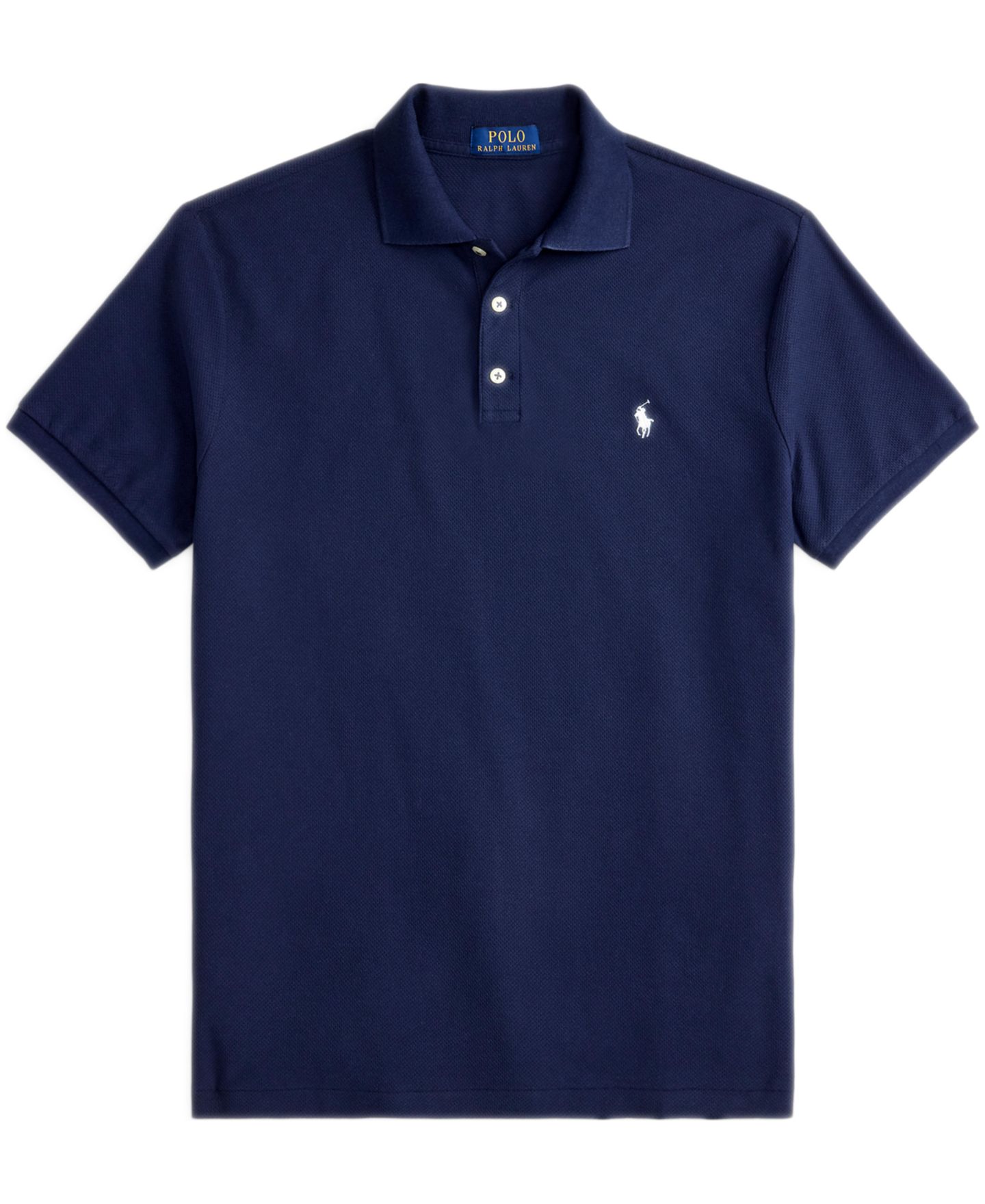 Мужское поло Polo Ralph Lauren Custom Slim-Fit Honeycomb-Mesh Polo Shirt, цвет: Тёмно-синий — фото 6