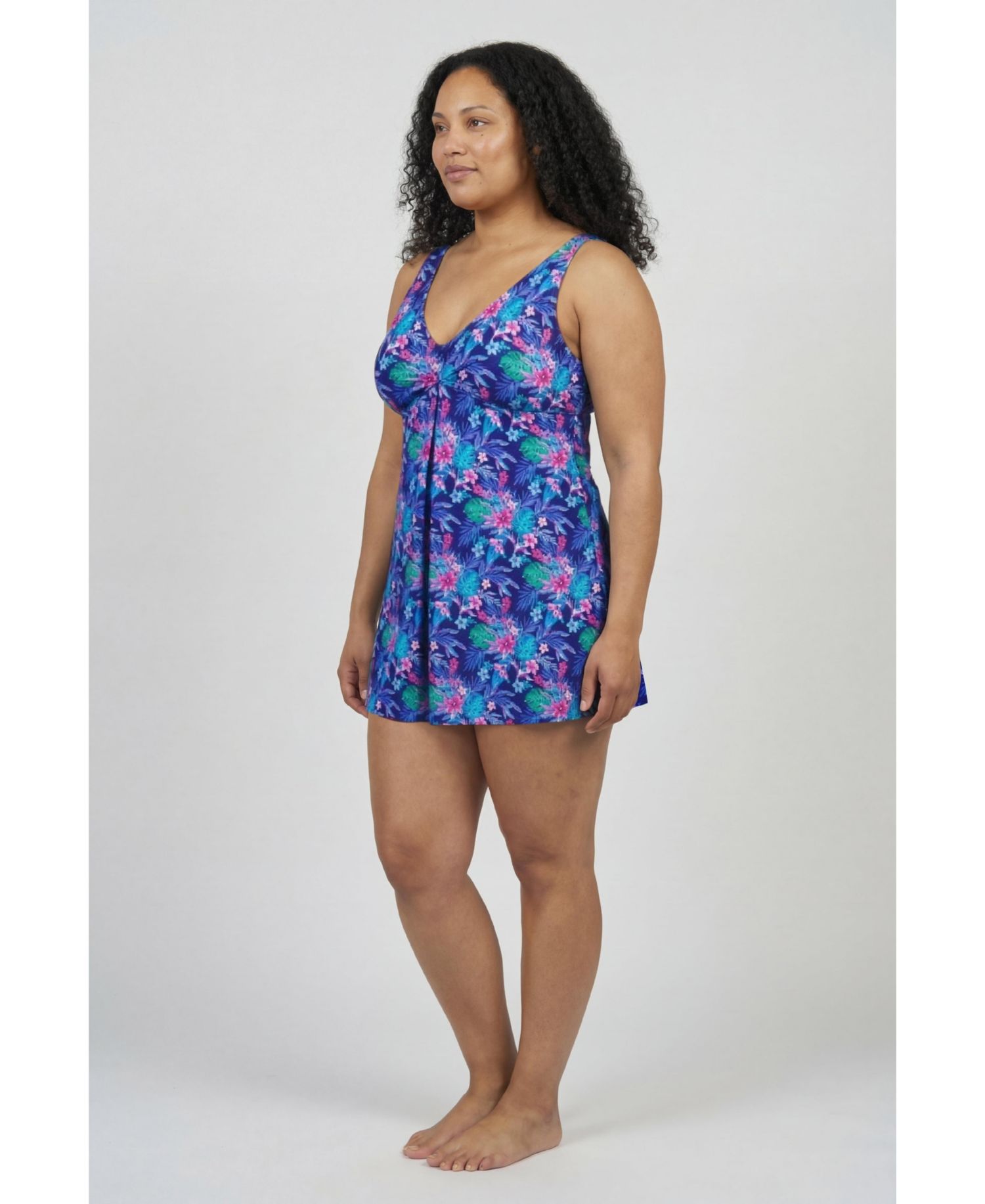 Women's Twist Front V-Neck Swimdress