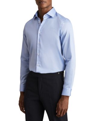 Men's Remote Slim-Fit Cutaway-Collar Cotton-Satin Dress Shirt